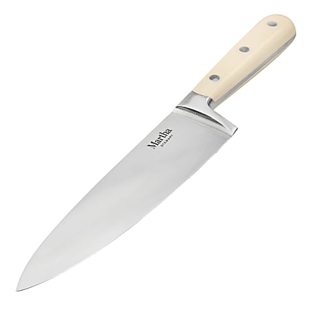 Martha Stewart Stainless-Steel Chef Knife, 8" Blade, Off-White