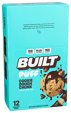 Built Puff Protein Bars, Cookie Dough Chunk, 1.55 Oz, Total Qty 12