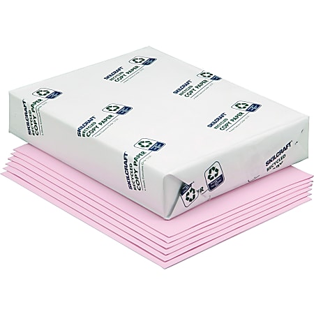 SKILCRAFT Color Xerographic Copier Paper Letter Size 8 12 x 11 5000 Total  Sheets Pink 500 Sheets Per Ream Case Of 10 Reams AbilityOne 7530 01 150  0334 - Office Depot