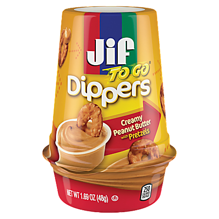 Jif To-Go Dippers, Pretzels/Creamy Peanut Butter, 1.69 Oz, Pack Of 8