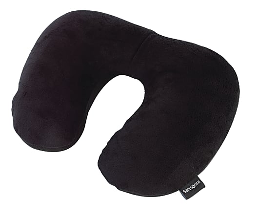 Samsonite® Travel Pillow, Fleece Microbead, 12"H x 10"W x 4"D, Black