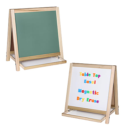 Flipside Magnetic Dry-Erase Whiteboard/Chalk Table Top Easel, 20