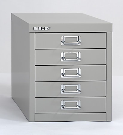 Bisley 15 D Vertical 5 Drawer File Cabinet White - Office Depot