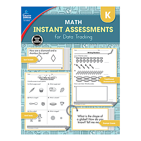Carson-Dellosa Instant Assessments For Data Tracking Math Resource Book, Grade K