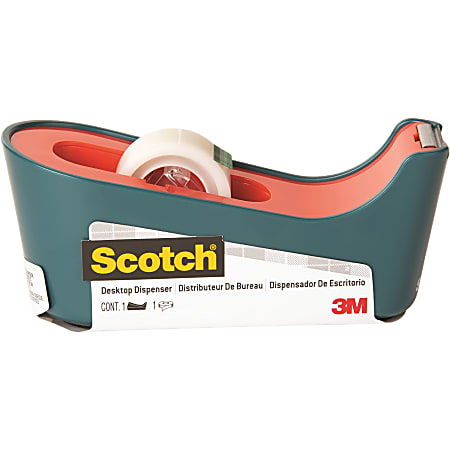 Scotch Desktop Tape Dispenser - 1" Core - Non-skid Base, Weighted Base - Sea Green - 1 Each