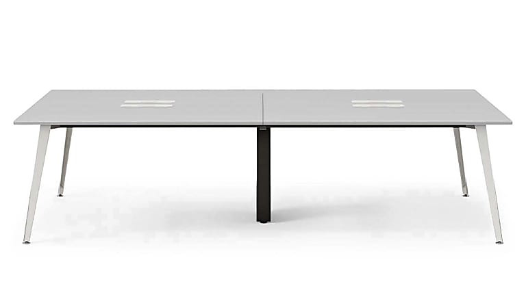 Branch Furniture Quad Computer Desk, 120" x 60", Fog/White