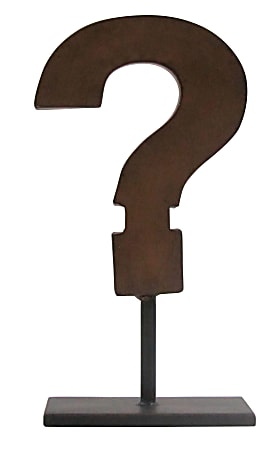 Realspace™ Question Mark Desktop Figurine, 10-13/16"H x 5-3/4"W x 3-1/2"D, Dark Brown