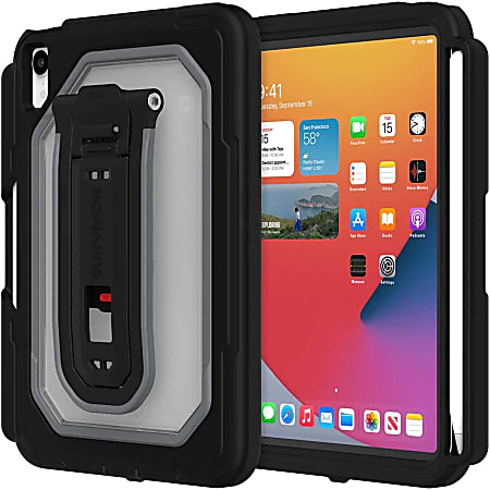 Survivor All-Terrain Carrying Case Apple iPad mini (6th Generation) Tablet, Apple Pencil (2nd Generation), Stylus - GIPD030BLK