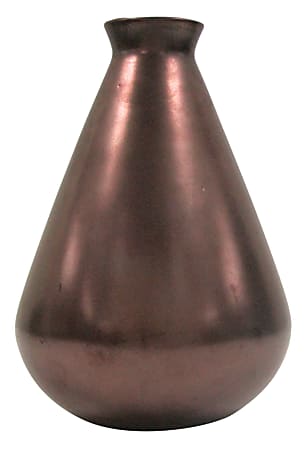 Realspace™ Granby Ceramic Desktop Vase, 10"H x 7"W x 7"D, Antique Bronze