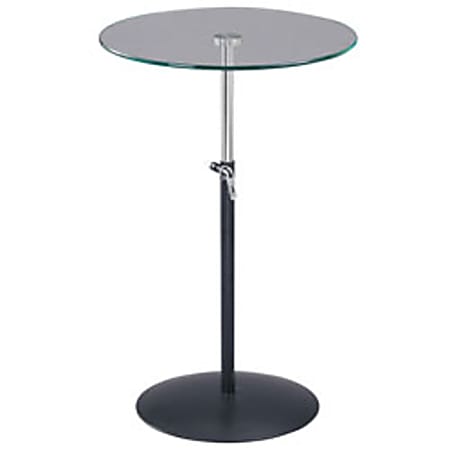 Adesso® Soho Adjustable Glass Table, Black/Clear