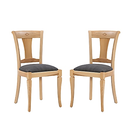 Linon Riter Side Chairs, Dark Gray/Natural, Set Of 2 Chairs