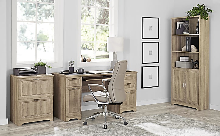 Realspace Magellan 72 H 5 Shelf Bookcase With Doors Blonde Ash