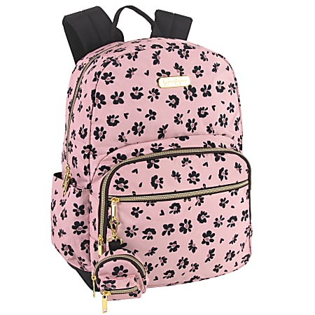 Jessica Simpson Backpack With 15 Laptop Sleeve And Phone Purse Floral Office Depot