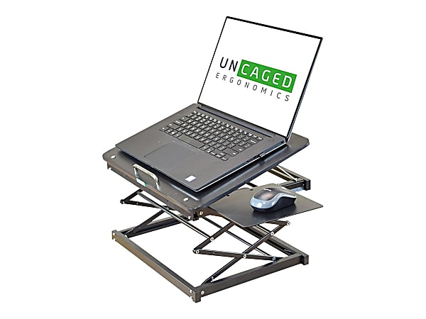CD4 Adjustable Laptop Desk Stand Standing Desk Converter for Laptops  portable compact ergonomic desktop riser sit stand up desk conversion