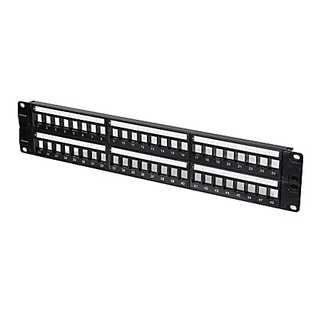 Vericom VGS UPP6001-48 48-Port Unshielded Modular Unloaded Patch Panel With Labels