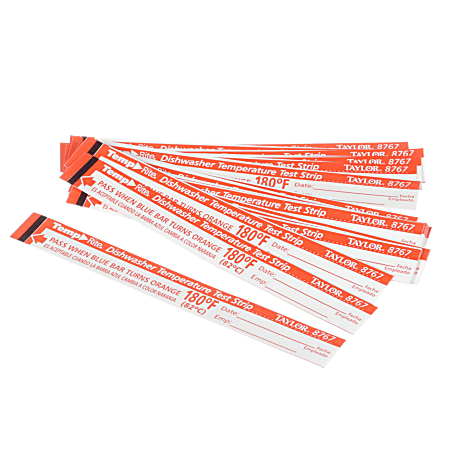Hoffman Tech Single-Use Dishwasher Temperature Test Strips, Pack Of 25 Strips