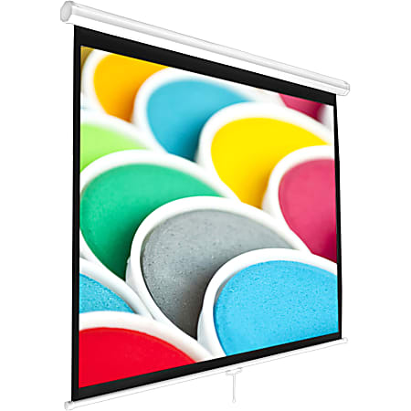 PyleHome PRJSM7206 72" Manual Projection Screen, Front Projection, 4:30, Matte White, 42.5"H x 56.6"W, Ceiling Mount, Wall Mount