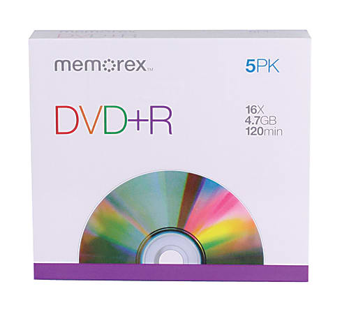 Memorex 16x DVDR Media 120mm 2 Hour Maximum Recording Time - Office Depot