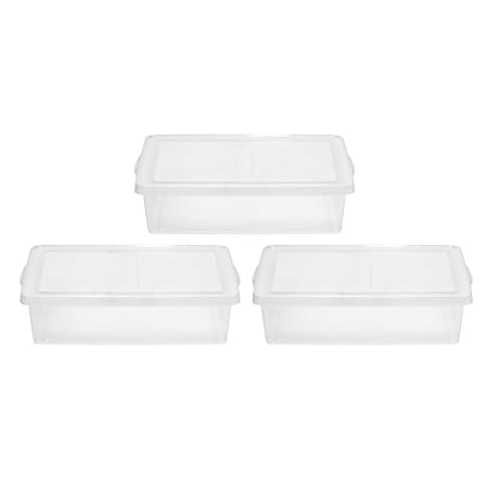 Iris® Snap Top Storage Boxes, 7 Gallon, Clear, Set Of 3 Boxes