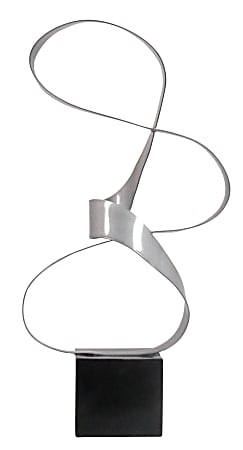 Realspace™ Ribbon Helix Desktop Figurine, 15-3/4"H x 8-1/2"W x 5-1/2"D, Silver/Black