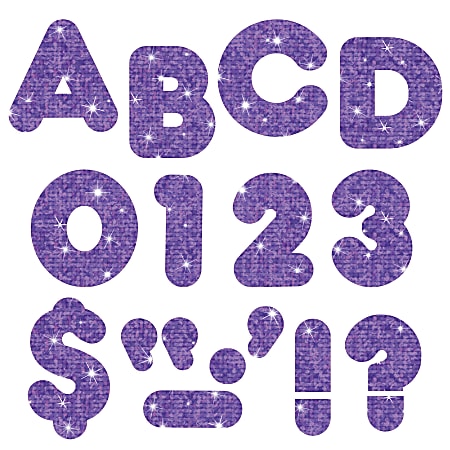 TREND Ready Letters®, 4", Sparkle Letters/Numbers, Purple, Pack Of 194