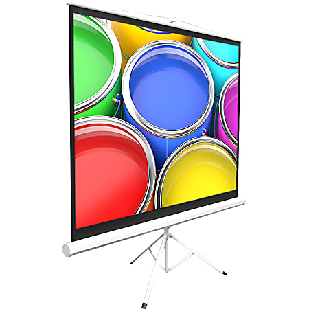 PylePro PRJTP72 72" Manual Projection Screen, 4:3, Matte White, 43.3"H x 57.1"W, Floor Mount