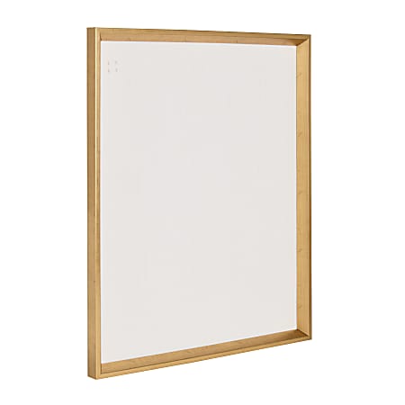 Kate and Laurel Calter Non-Magnetic Framed Linen Fabric Pinboard, 21-1/2” x 27-1/2”, Off-White, Gold Plastic Frame