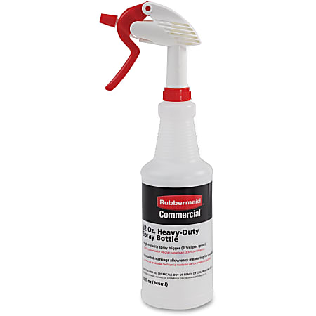 Rubbermaid Commercial 32 oz Trigger Spray Bottle Suitable For Cleaning Heavy  Duty 9.6 Height 3.4 Width 6 Carton Clear - Office Depot