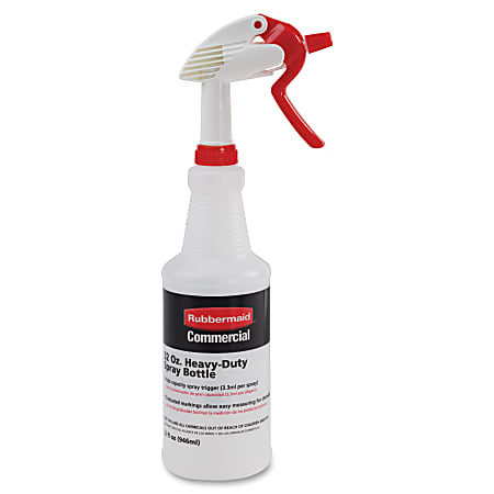 Rubbermaid Commercial 32-oz Trigger Spray Bottle - Suitable For Cleaning - Heavy Duty - 9.6" Height - 3.4" Width - 6 / Carton - Clear