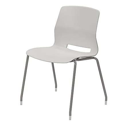 KFI Studios Imme Stack Chair, Light Gray/Silver
