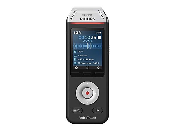 Philips Voice Tracer DVT2810 - Voice recorder - 200 mW - 8 GB - black/chrome