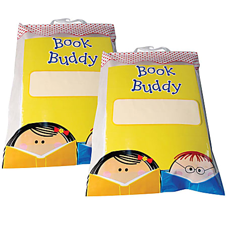 Creative Teaching Press Book Buddy Bags, 11”W x 16”H, Multicolor, 5 Bags Per Pack, Set Of 2 Packs