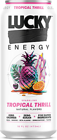 Lucky Energy Drink, Tropical Thrill, 16 Oz, Total Qty 1