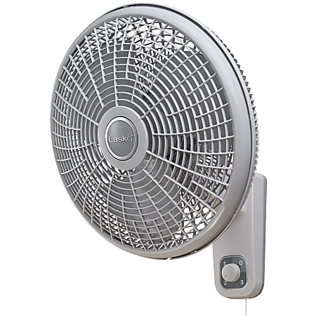 Lasko M16900 Wall Mount Fan - 16" Fan Diameter - 3 Speed - Quiet, Oscillating, Adjustable Tilt Head, Durable - Gray
