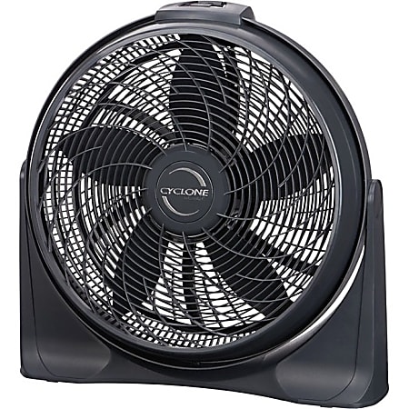 Lasko 20" Cyclone 4-Speed Fan with Remote Control, 20" Diameter, 4 Speed, Carrying Handle, Pivot, Timer, 23.2"H x 6.8"W, Black