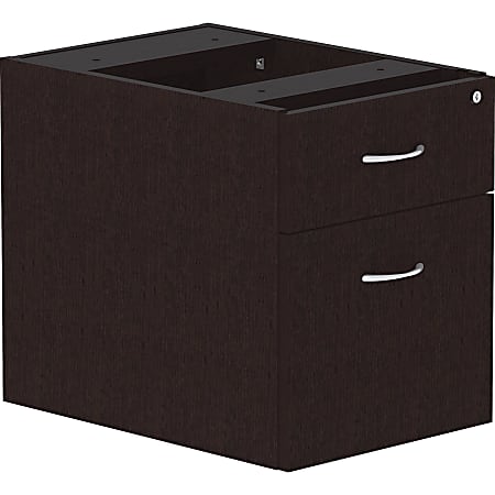 Lorell® Essentials 22"D Vertical Pedestal File Cabinet With 1 Box Drawer And 1 File Drawer, Espresso