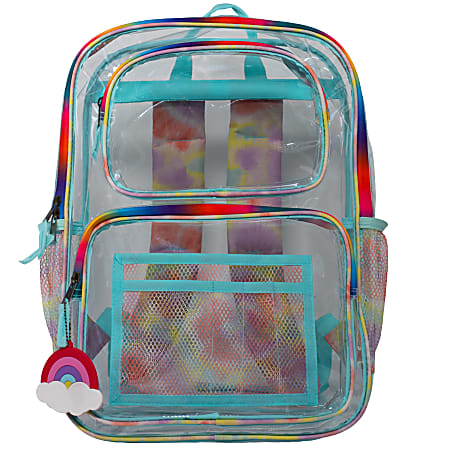 Accessory Innovations Clear Backpack, Transparent/Swirl Tie-Dye Trim, Total Qty 1