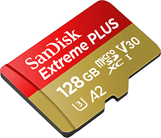SanDisk® Extreme® PLUS microSDXC UHS-I Card With Adapter, 128GB, SDSQXBZ-128G-ANCMA