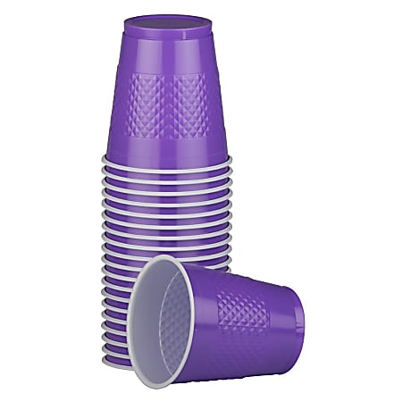 JAM PAPER Plastic Party Cups, 12 oz, Purple, 20 Glasses/Pack