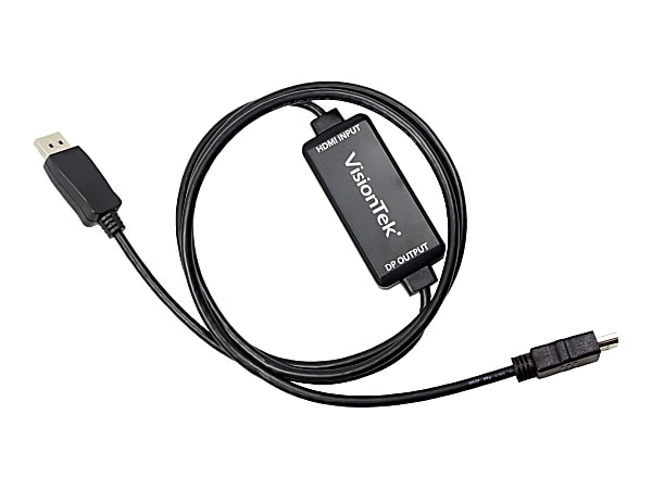 VisionTek HDMI to DisplayPort 1.5M Active Cable (M/M) - HDMI to DisplayPort DP 1.5M 5ft Active male to male cable HDMI source DP Monitor 1080P Bus Powered