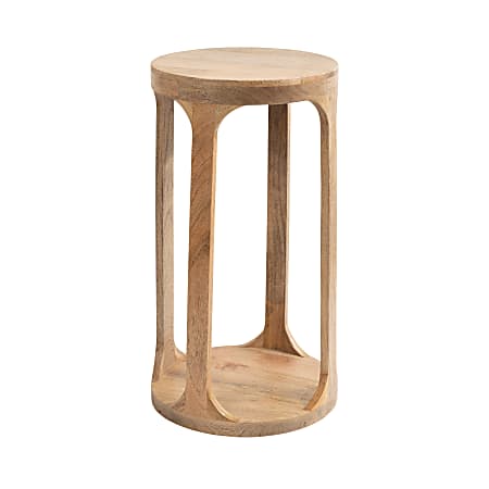 Kate and Laurel Dahl Wood Round Drink Table, 23"H x 12"W x 12"D, Natural