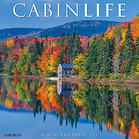 Willow Creek Press Scenic Monthly Wall Calendar, 12" x 12", FSC® Certified, Cabin Life, January to December 2021, 11010