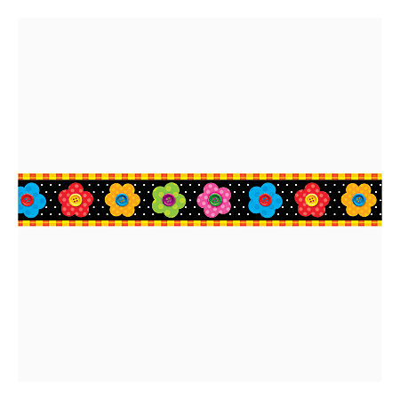 TREND Bolder Borders® Bulletin Board Borders, 2 3/4" x 35 3/4", Button Flowers, Grade Pre-K - 4, Pack Of 11