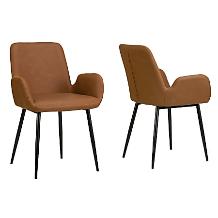 Glamour Home Alrik Dining Chairs, Brown, Set Of