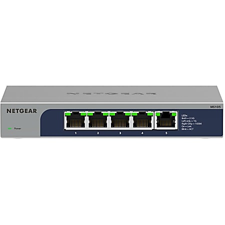 Netgear 5 Port Multi Gigabit 2.5G Ethernet Unmanaged Switch 5 Ports 2.5  Gigabit Ethernet 2.5GBase T 2 Layer Supported 9.24 W Power Consumption  Twisted Pair Desktop Wall Mountable Enclosure Lifetime Limited Warranty -  Office Depot