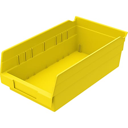 Akro-Mils Grease/Oil Resistant Shelf Bin, Small Size, 4" x 6 5/8" x 11 5/8", Yellow
