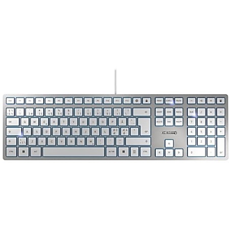 CHERRY KC 6000 SLIM Keyboard - USB Interface - English (US) - SX Keyswitch - Silver, White
