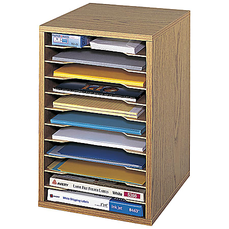 Safco® Vertical Desk Top Sorter, 11 Compartment, 16"