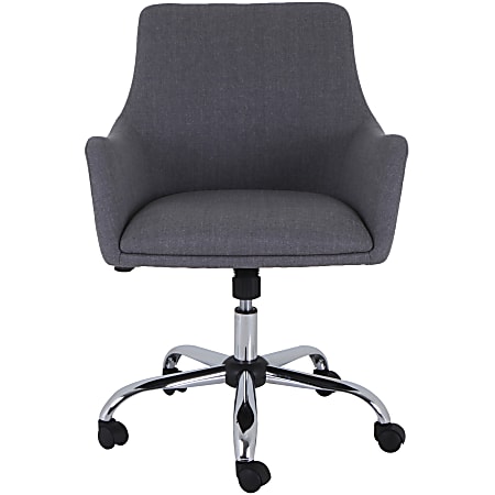 Lorell Mid-century Modern Flannel Guest Chair - Gray - 1 Each