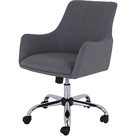 Lorell Mid-century Modern Flannel Guest Chair - Gray - 1 Each